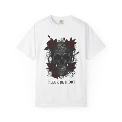Fleur de Mort Unisex T-shirt | Gothic Style Tee, Skull Design Shirt, Alternative Fashion, Casual Wear, Unique Gift Idea