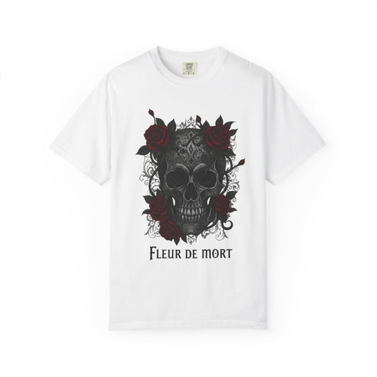 Fleur de Mort Unisex T-shirt | Gothic Style Tee, Skull Design Shirt, Alternative Fashion, Casual Wear, Unique Gift Idea