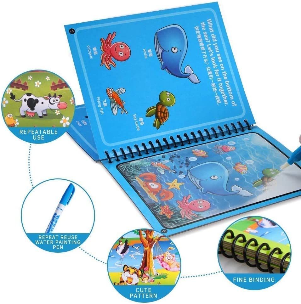 Reusable Kids Magic Water Book